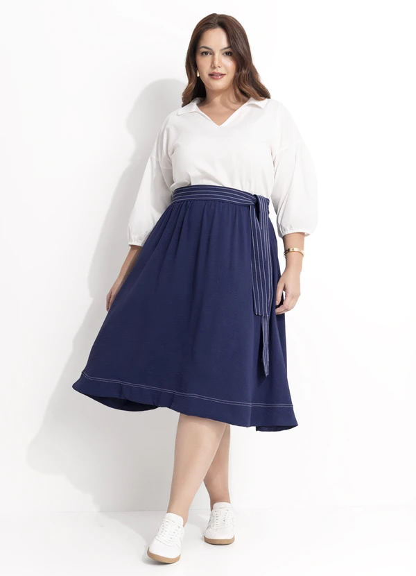 Quintess - Blusa Off White em Tricoline 10