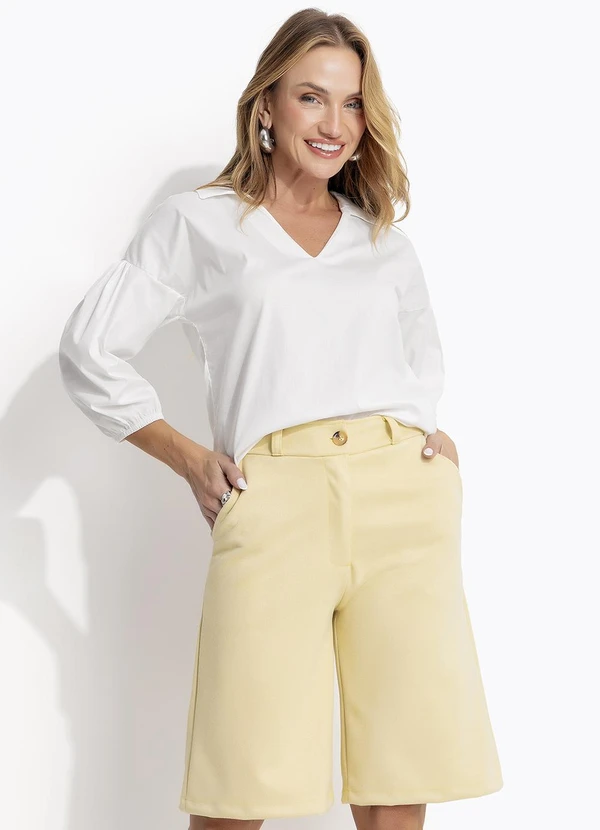 Quintess - Blusa Off White em Tricoline 3