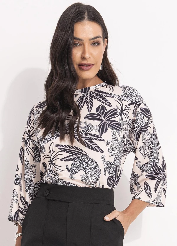 Quintess - Blusa Onças em Malha Fria