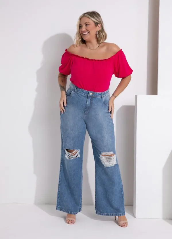 Quintess - Blusa Pink Ciganinha com Franzidos 3