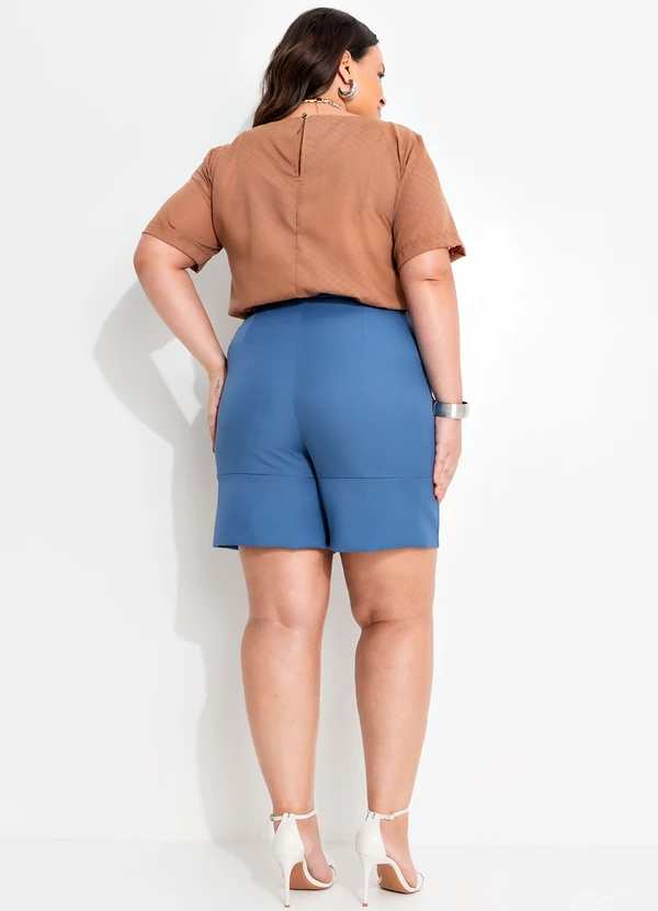 Quintess - Blusa Poá Marrom em Voil Devorê 11