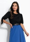 BLUSA (PRETA) AMARRAO NA MANGA MODA EVANGLICA
