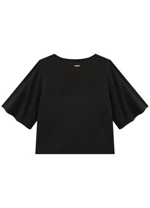 Enfim - Blusa Preta Box em Viscose - ENFIM