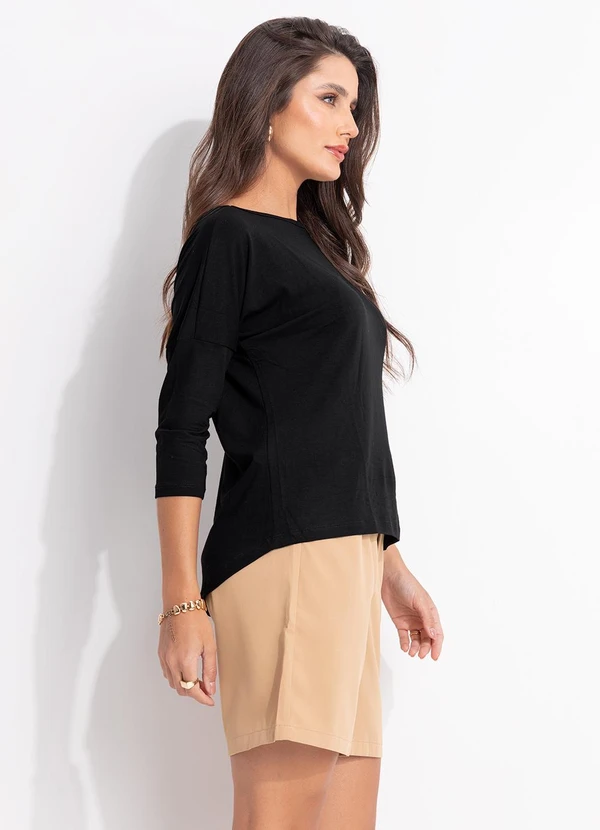 Quintess - Blusa Preta com Mangas 3/4 5