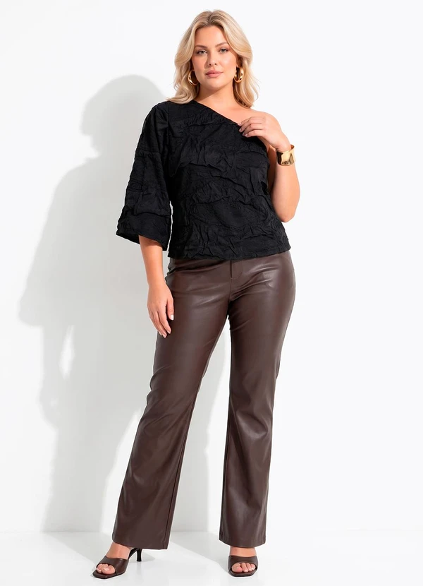 Quintess - Blusa Preta em Malha Buble