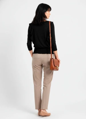 Bimini - Blusa Preta em Malha de Viscose - BIMINI
