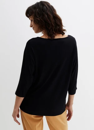 bonprix - Blusa Preta em Malha de Viscose - BONPRIX