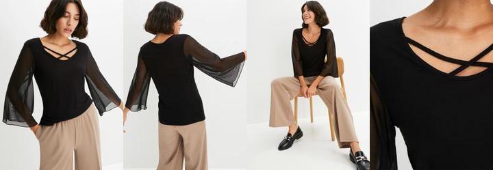 Blusa Preta em Malha de Viscose