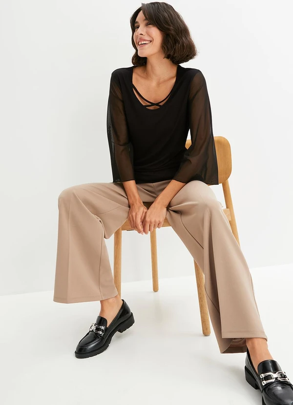 bonprix - Blusa Preta em Malha de Viscose 3