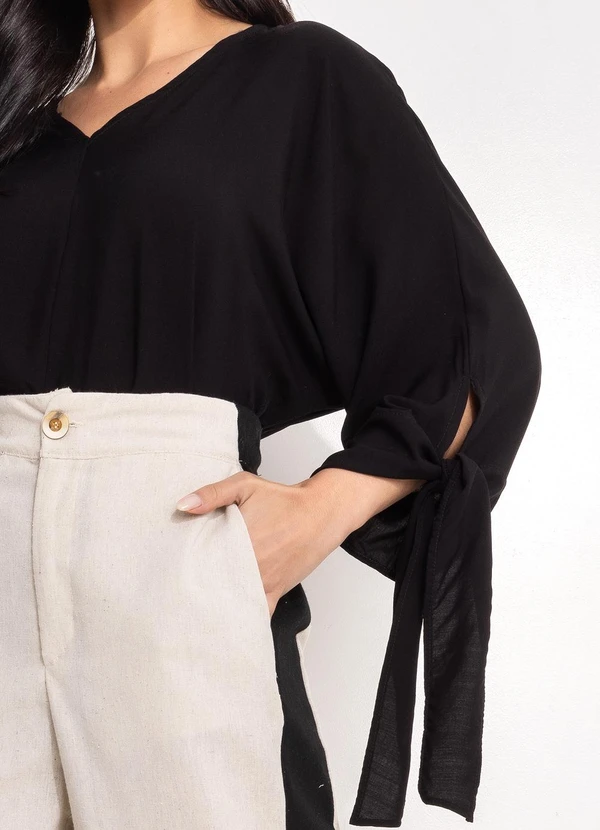 Quintess - Blusa Preta em Viscose Plana 5
