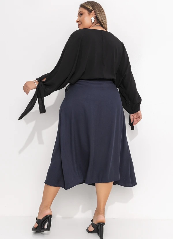 Quintess - Blusa Preta em Viscose Plana 9