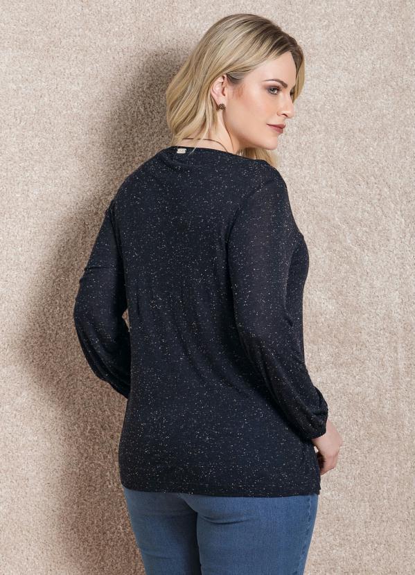 Quintess - Blusa Preta Soltinha Mangas 3/4 4