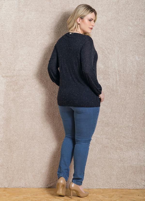 Quintess - Blusa Preta Soltinha Mangas 3/4 8