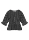 Malwee - Blusa Preto Cropped Chevron com Amarração - variação: Preto