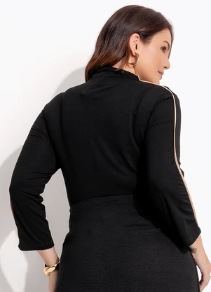 Quintess - Blusa Preto em Malha de Viscose - QUINTESS