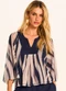 Doce Trama - Blusa Raglan em Tule Estampa Exclusiva Duna Azul - variação: Azul