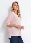 Blusa Rosa Claro em Malha de Tricot