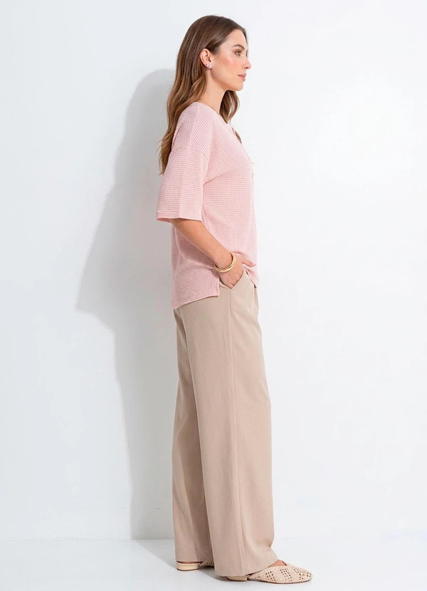 Quintess - Blusa Rosa Claro em Malha de Tricot 10