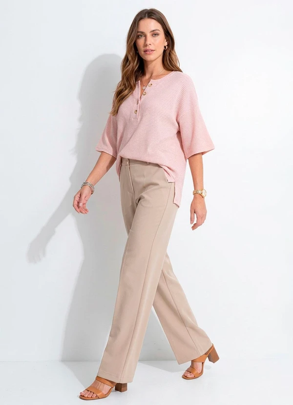 Quintess - Blusa Rosa Claro em Malha de Tricot 8