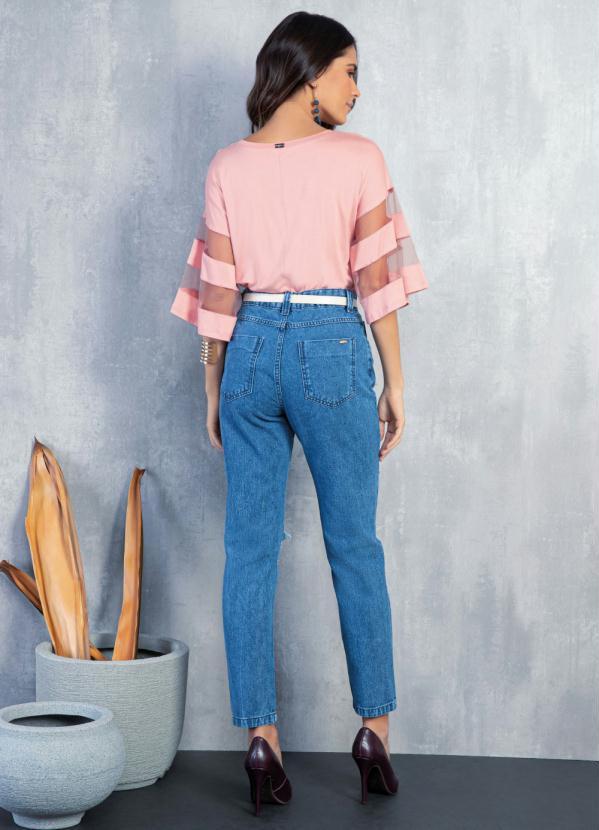 Quintess - Blusa Rosê com Detalhes em Tule nas Mangas 4