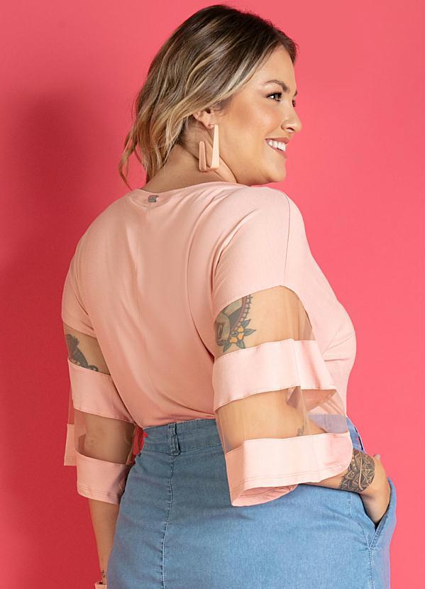 Quintess - Blusa Rosê com Detalhes em Tule nas Mangas 6