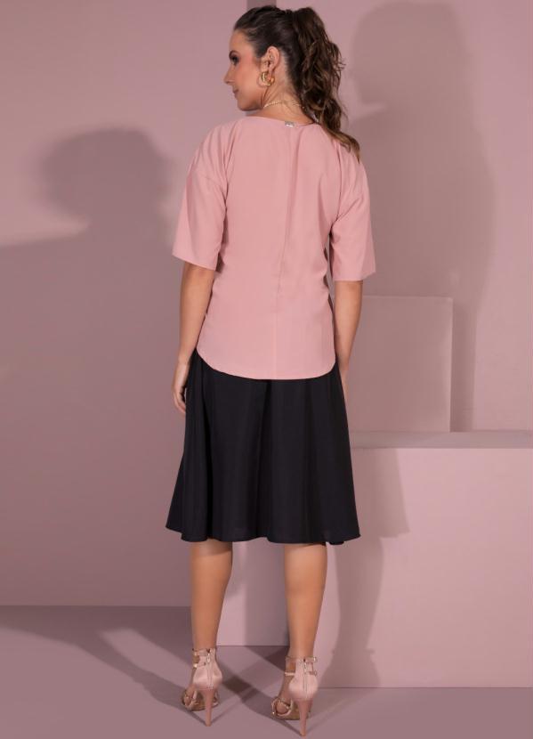 Outlet - Blusa Rosê Decote V com Mangas Amplas 5