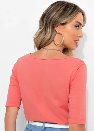 Bimini - Blusa Salmão em Malha de Algodão - BIMINI