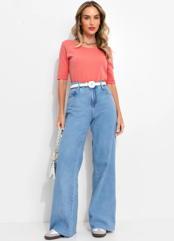 Bimini - Blusa Salmão em Malha de Algodão 3