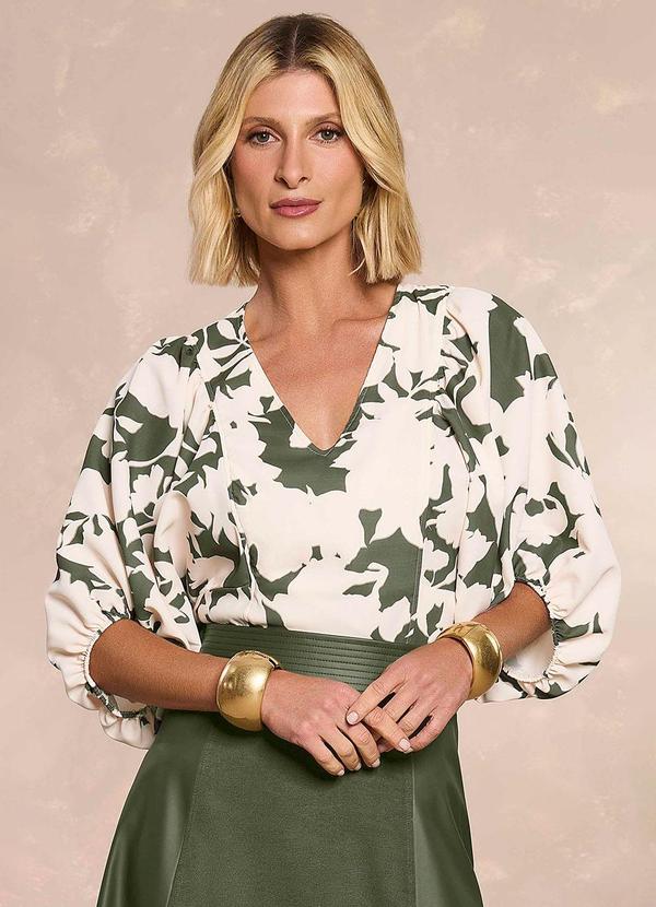 Doce Trama - Blusa Soft Garden em Plano Viscoflow Estampado