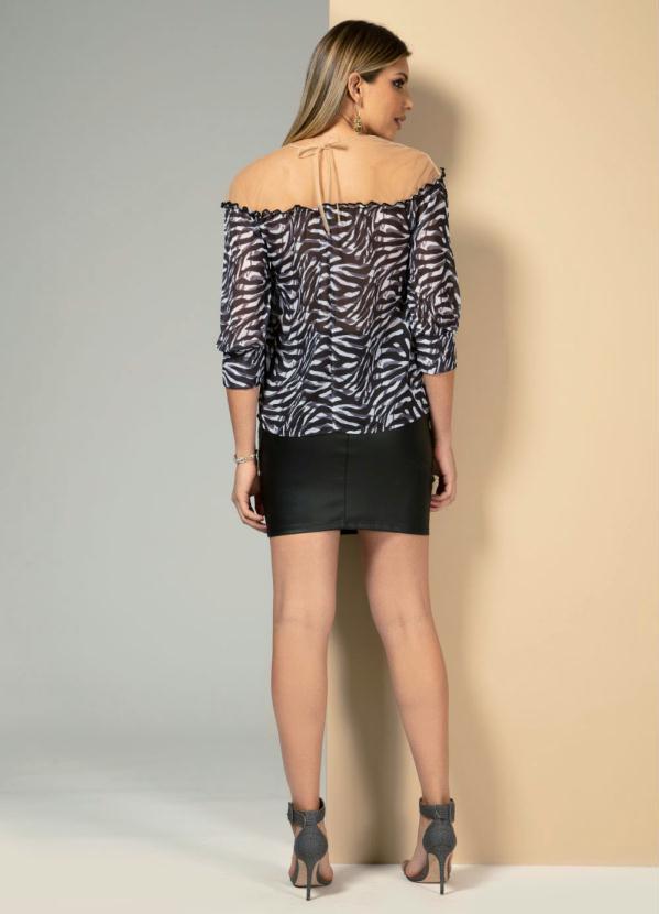 Quintess - Blusa Soltinha com Transparência Tigres 4