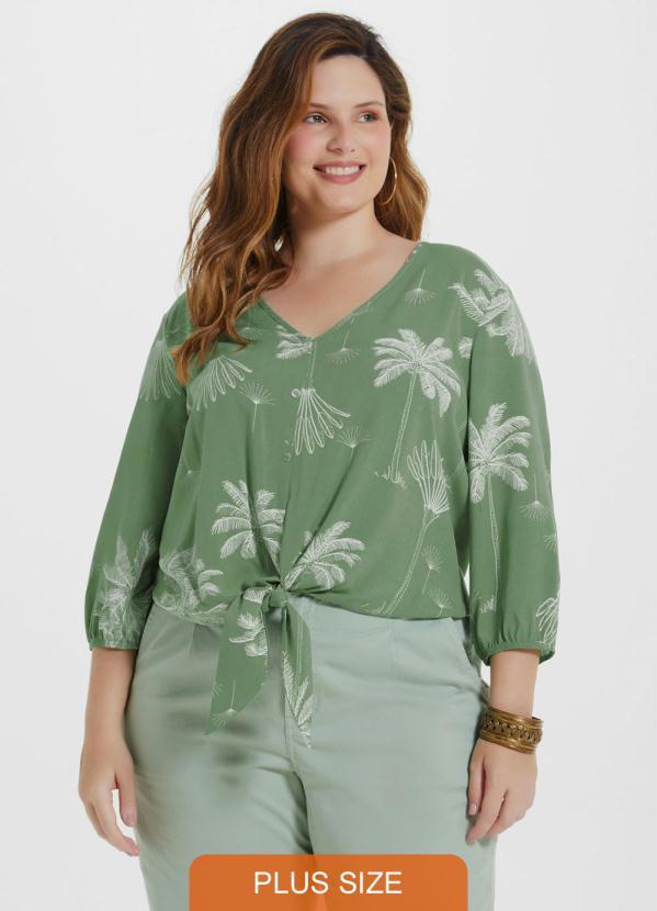 Lunender Mais Mulher - Blusa Tecido Rayon Bali Verde