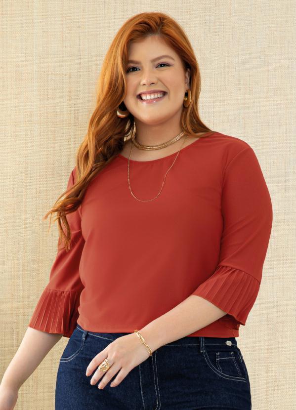 Quintess - Blusa Telha com Babado nas Mangas 4