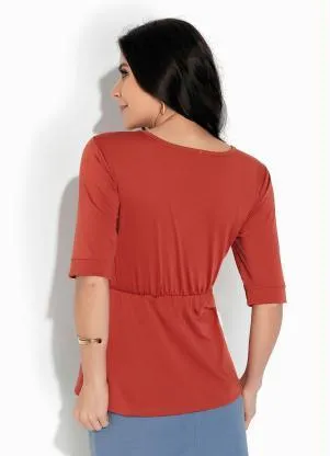 Rosalie - Blusa Terracota com Manga - ROSALIE