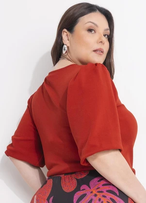 Quintess - Blusa Terracota em Malha Crepe - QUINTESS