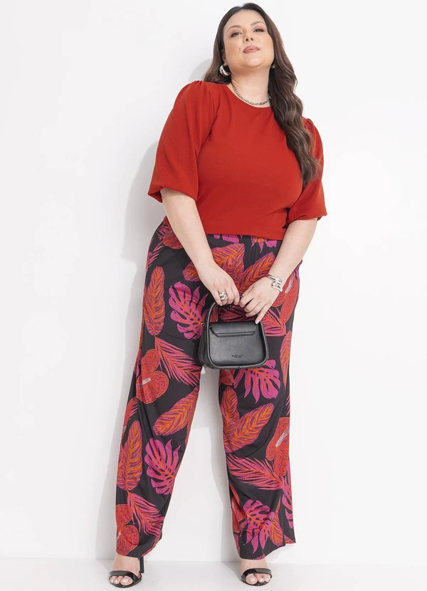 Quintess - Blusa Terracota em Malha Crepe