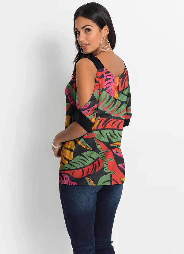 bonprix - Blusa Tropical em Malha Crepe 4
