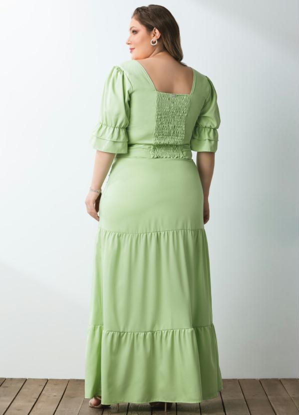 Quintess - Blusa Verde Decote Quadrado com Mangas 3/4 11