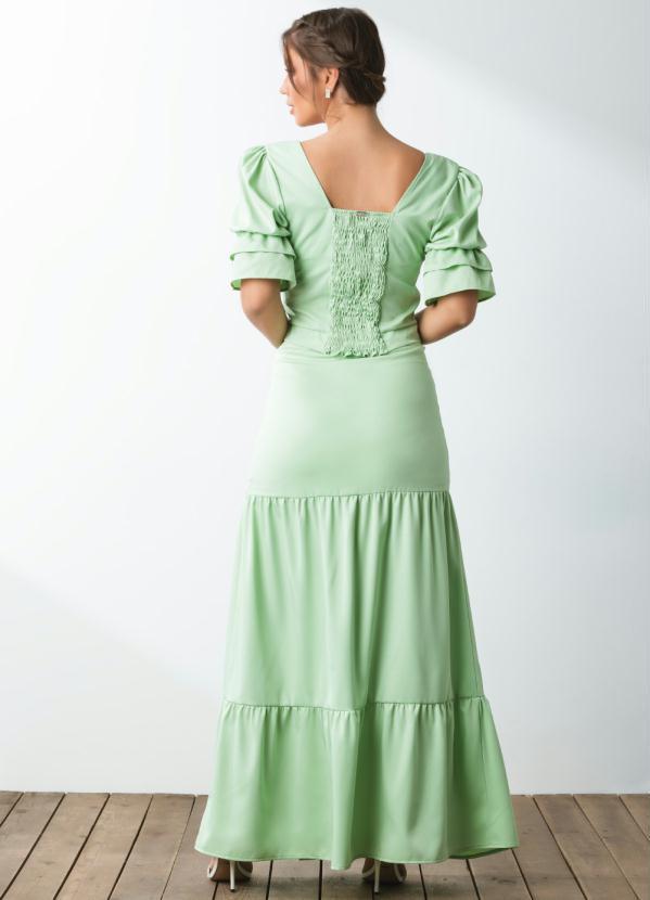 Quintess - Blusa Verde Decote Quadrado com Mangas 3/4 5