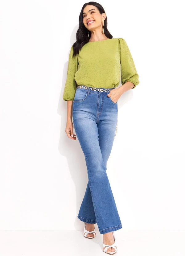 Quintess - Blusa Verde em Tecido Plano Jacquard 11