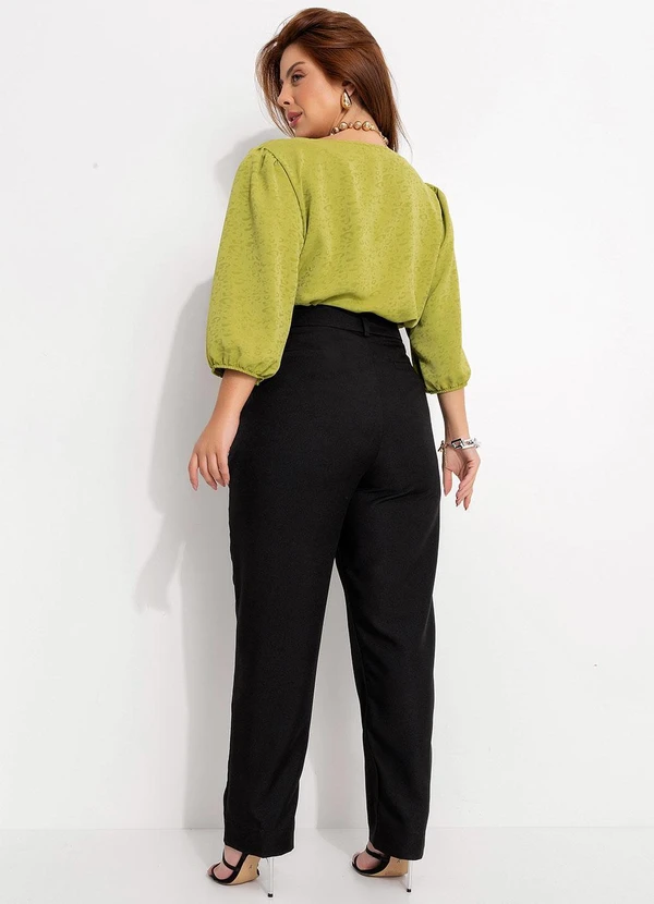 Quintess - Blusa Verde em Tecido Plano Jacquard 17