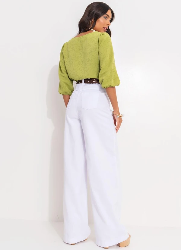 Quintess - Blusa Verde em Tecido Plano Jacquard 5