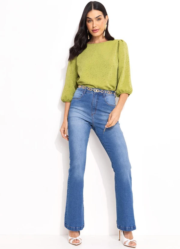 Quintess - Blusa Verde em Tecido Plano Jacquard 9