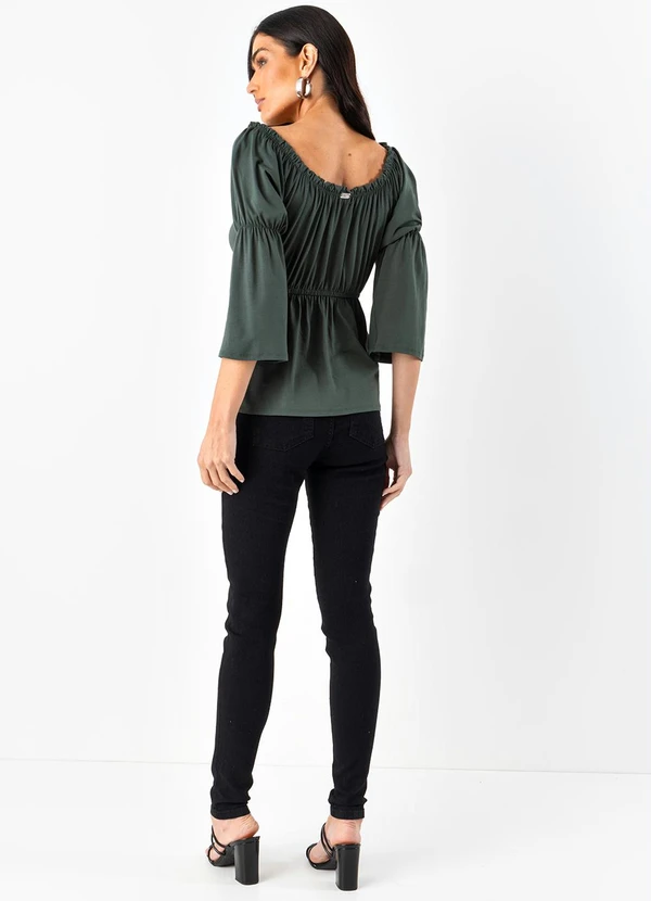 Quintess - Blusa Verde Escuro em Malha de Viscose 4