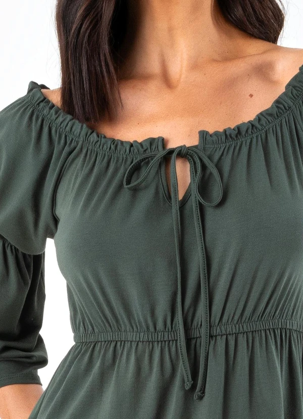 Quintess - Blusa Verde Escuro em Malha de Viscose 5