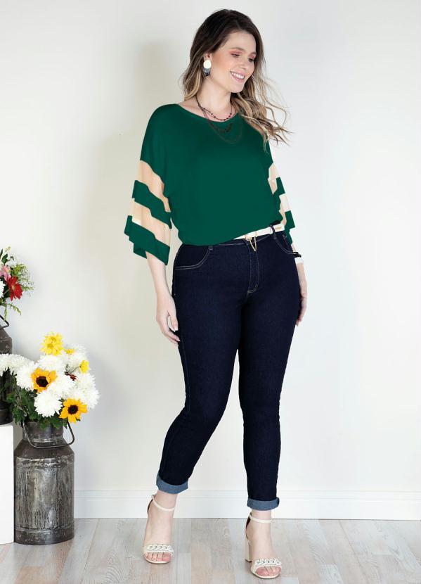 Quintess - Blusa Verde Mililitar com Detalhes em Tule 7