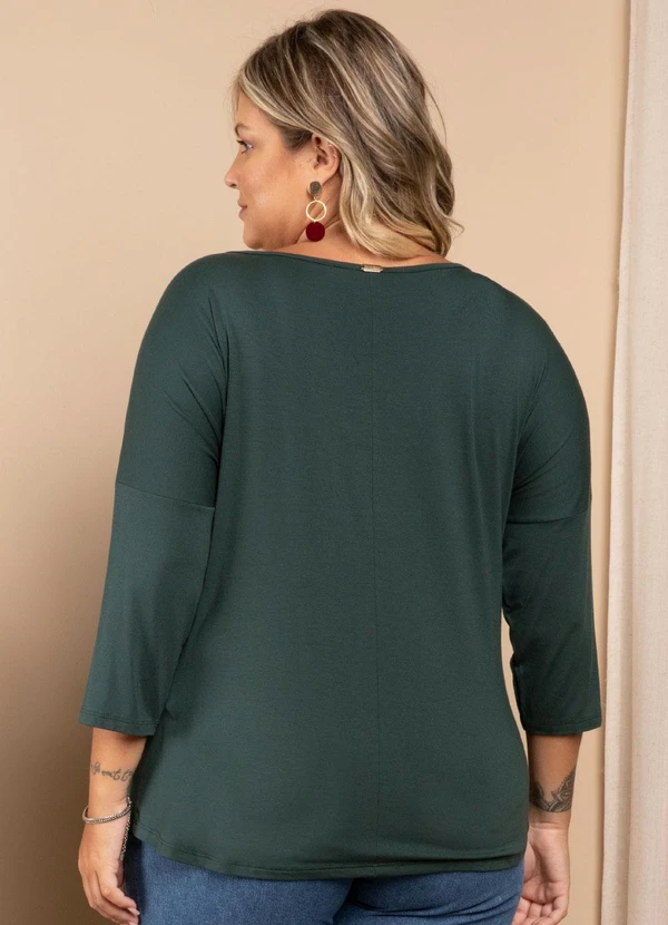Quintess - Blusa Verde Militar com Mangas 3/4 8