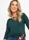 Quintess - Blusa Azul Marinho em Malha de Viscose - variação: Verde Militar