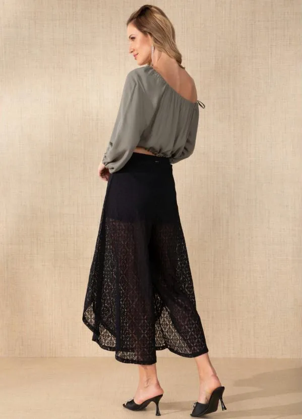 Quintess - Blusa Verde Oliva com Decote e Barra Ajustável 4