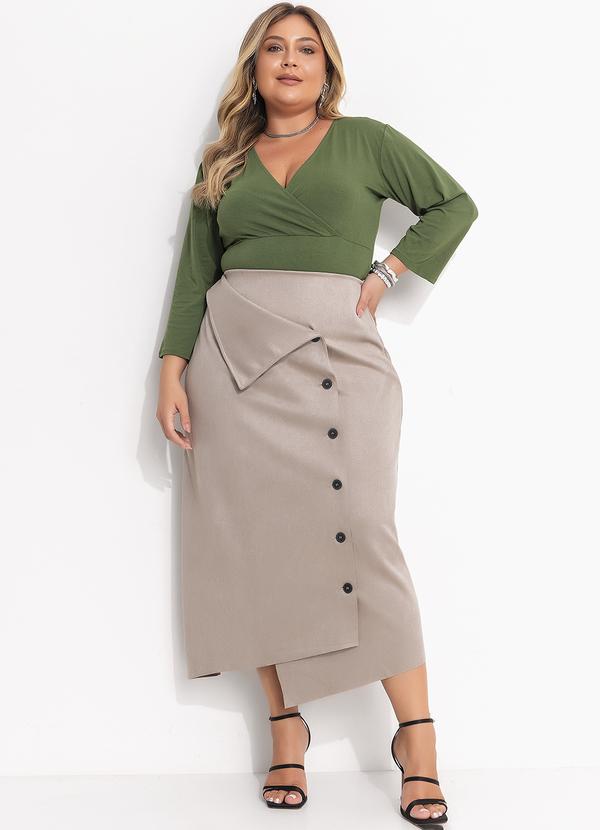 Quintess - Blusa Verde Oliva em Malha de Viscose 9