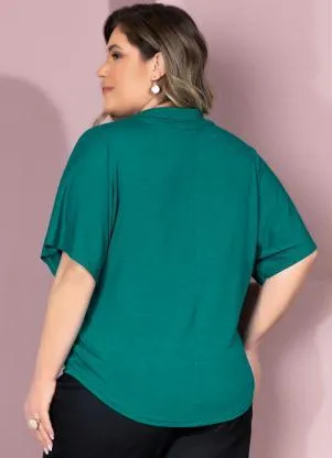 Quintess - Blusa Verde Soltinha com Gola - QUINTESS